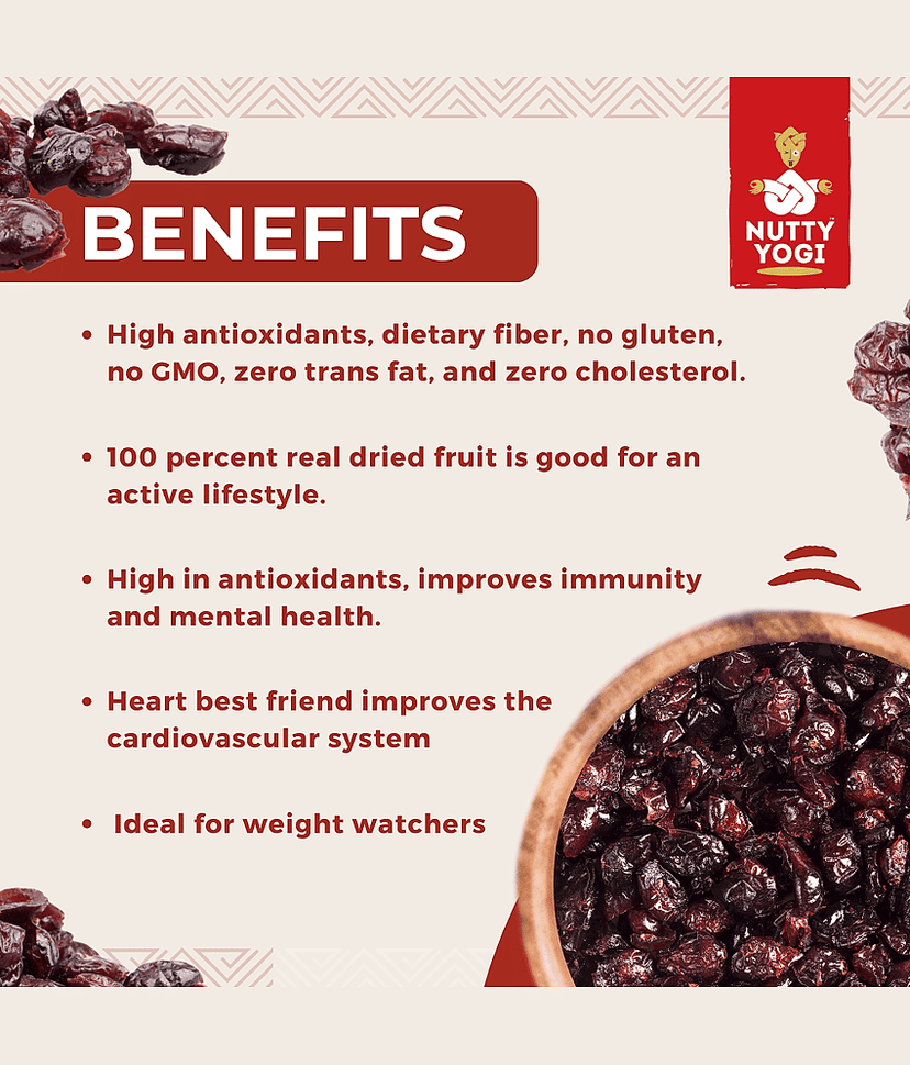 Nutty Yogi Cranberry 650g | Cranberry, Healthy Snack for kids and adults | High Nutrient and Antioxidant view 2