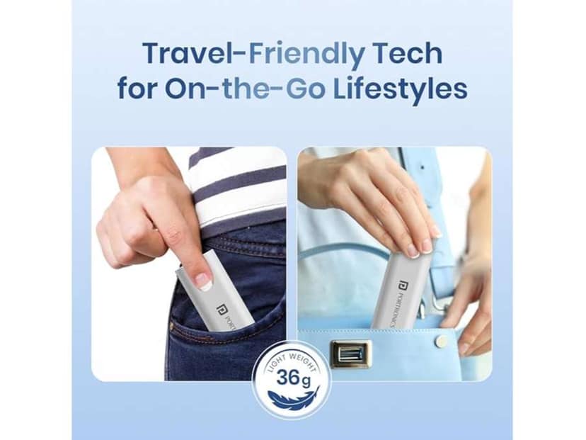 Portronics Snapcase 3 Type C to Type C Cable, Micro , 8 Pin, USB-A Extension, SD Card , Sim Card Slot, SIM Ejector Pin - White view 4