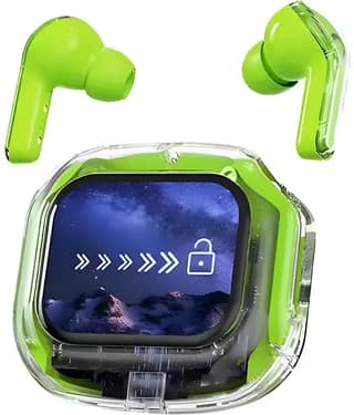 VEhop AIR MAX TOUCH SCREEN Bluetooth True Wireless (TWS) In Ear 30 Hours Playback Low Latency,Fast charging IPX4(Splash & Sweat Proof) Green