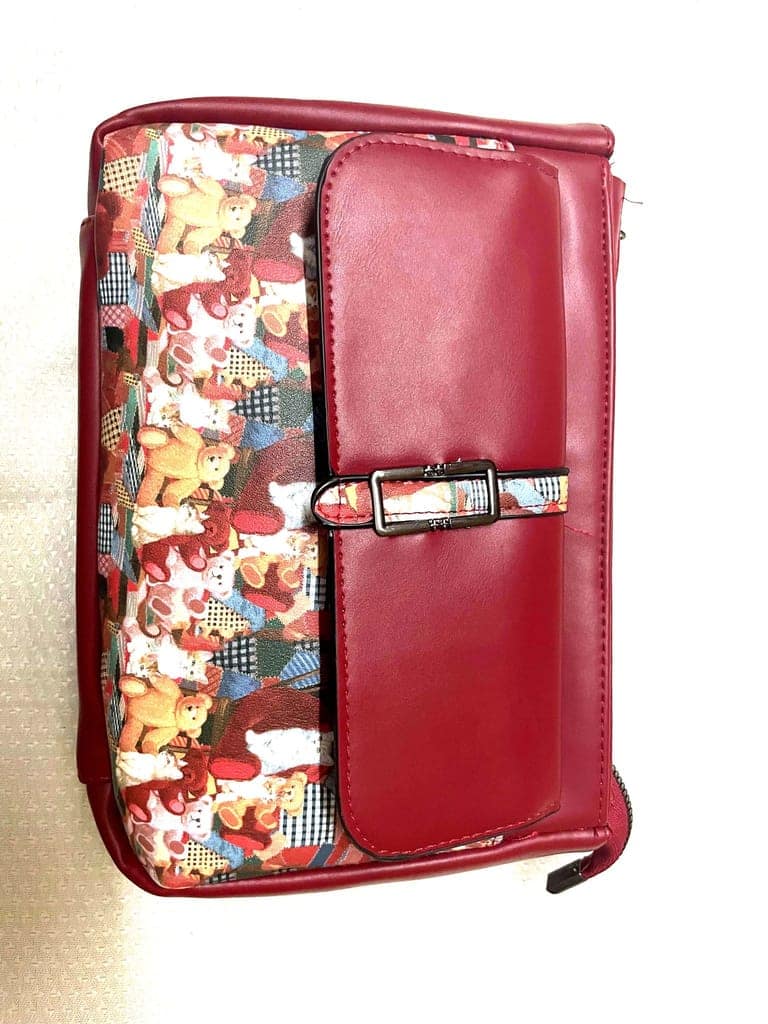 Red and White Checkered Crossbody Bag