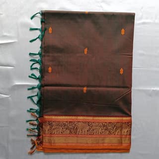 Pure Cotton Saree with Blouse- Maroon