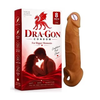 Dragon Novelty Condom 8 Inch Silicone – Fantasy Dragon Design Adult Intimate Product