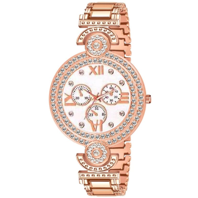 Bolun White Meena Dial Rose Gold BD Girls and Women Watch view 2