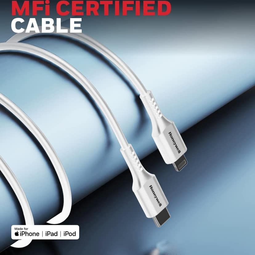 Honeywell Type C to Lightning Silicone Fast Charge cable, MFI, QC 3.0,PD 87W, Max Output 3A, 1.8M view 3