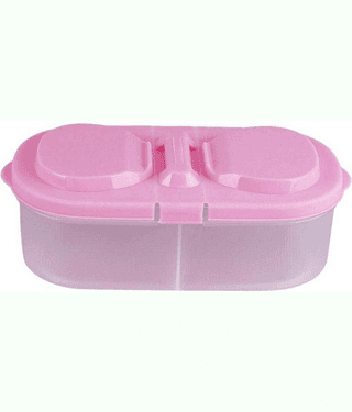 VARKAUS - Portable Lunch Box Plastic Pink Food Container ( Set of 1 )