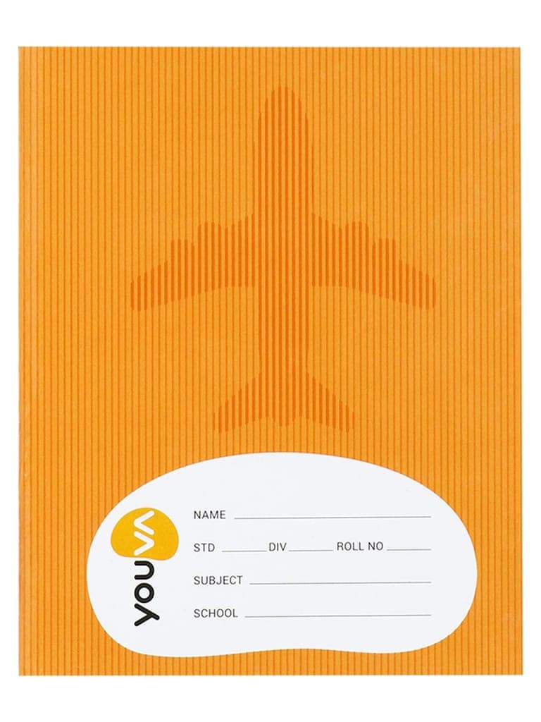 Navneet Youva | Full Bound | Brown Note Book | 15.5cmx18.8 cm |1 Side Red & Blue-1 Side Plain| 76 Pages | Pack of 12