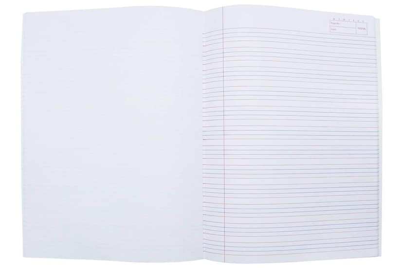 Navneet Youva | Full Bound | Brown Note Book | 15.5cmx18.8 cm |1 Side Red & Blue-1 Side Plain| 76 Pages | Pack of 12 view 3
