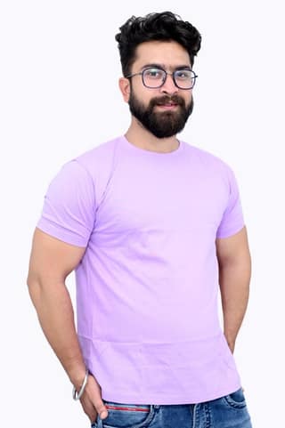 Ultra Soft Solid T-Shirt, Lavender (Size - L)