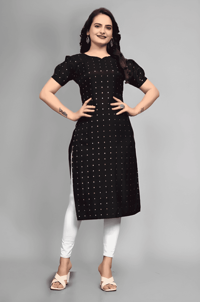 Elegant Women Kurti with Designer Look, Modern Ethnic Fashion Wear, Stylish Traditional Outfit for Office, Festivals and Family Gatherings view 4