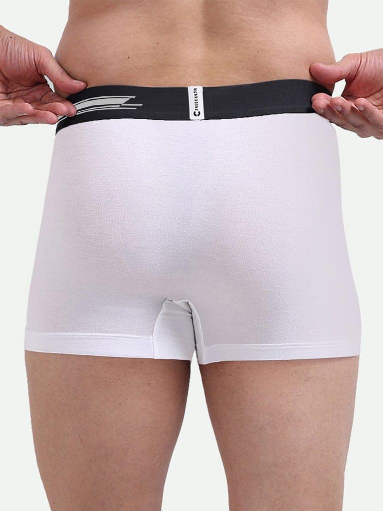 Freecultr Men's Underwear Anti Bacterial Micromodal Airsoft Trunk - Non Itch No Chaffing Sweat Proof - Pack of 2-Sangria Wine,Cloud White view 2