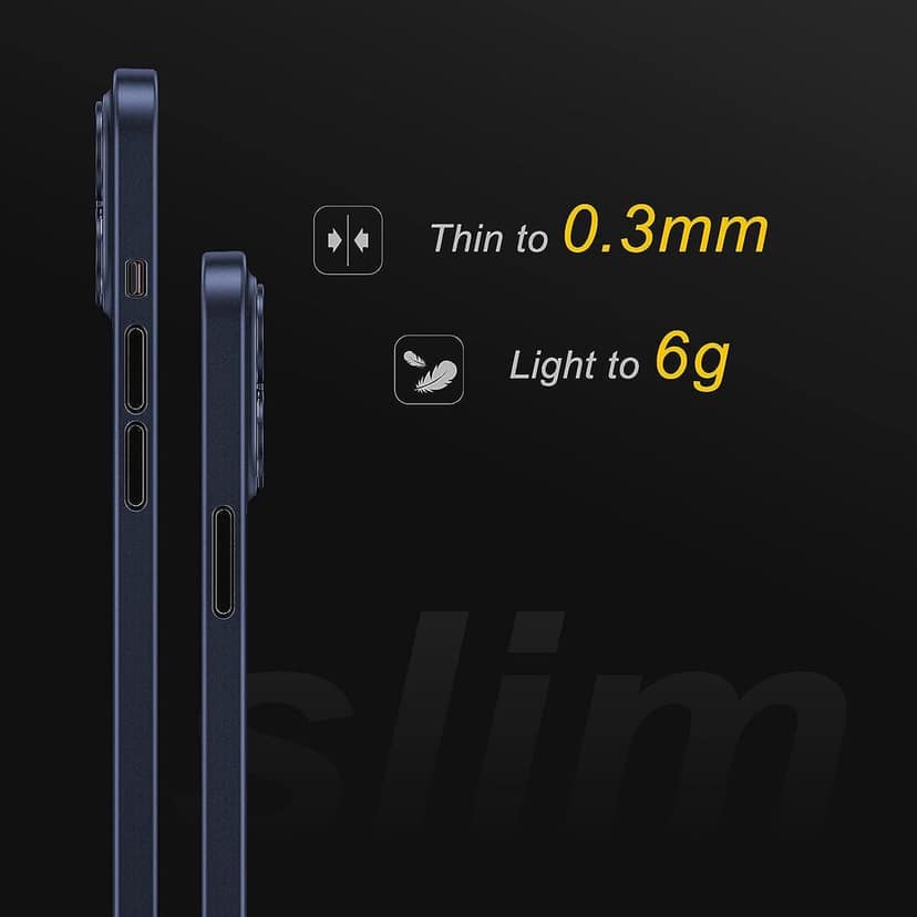 Memumi Ultra Slim 0.3mm Back Cover Case for Apple iPhone 13 Pro Max - Blue view 4