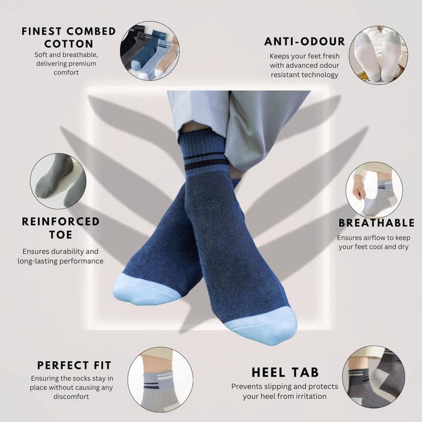 SOCKSCARVING Multicolour Cotton Stretch Edition Socks for Unisex - Pack of 6, Ankle length, Casual, Unisex-Men-Women view 3