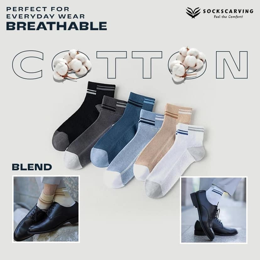SOCKSCARVING Multicolour Cotton Stretch Edition Socks for Unisex - Pack of 6, Ankle length, Casual, Unisex-Men-Women view 4