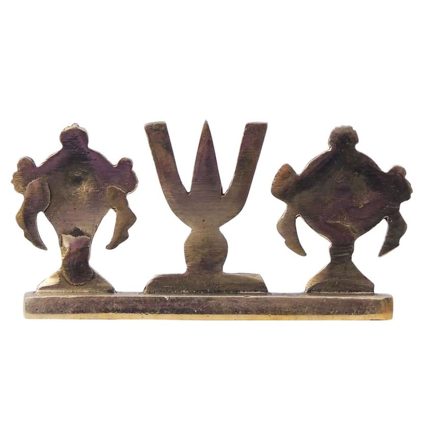 Brass Showpiece Shankh Chakra Namah God Idol Statue, Height : 2.2 Inch (BSMAS1072 X) view 3