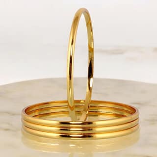 18k One Gram Gold Plated Traditional Designer Pack of 4 Bangle Set For Women