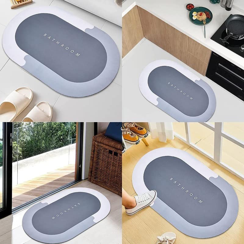 Ruhi Water Absorbing Mat for Bathroom Quick Dry Rubber Backed Anti-Slip Floor Mat Non Slip Mat for Home, Kitchen (40 x 60 CM) (Pack of 1) view 4