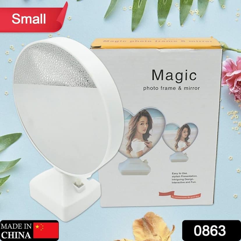 Plastic 2 in 1 Mirror Come Photo Frame with Led Light view 2