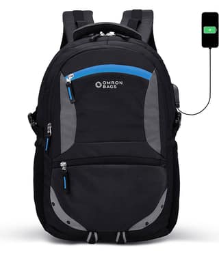 OMRON BAGS 35 Ltrs Polyester Backpack With Raincover *For Men & Women ( Black )
