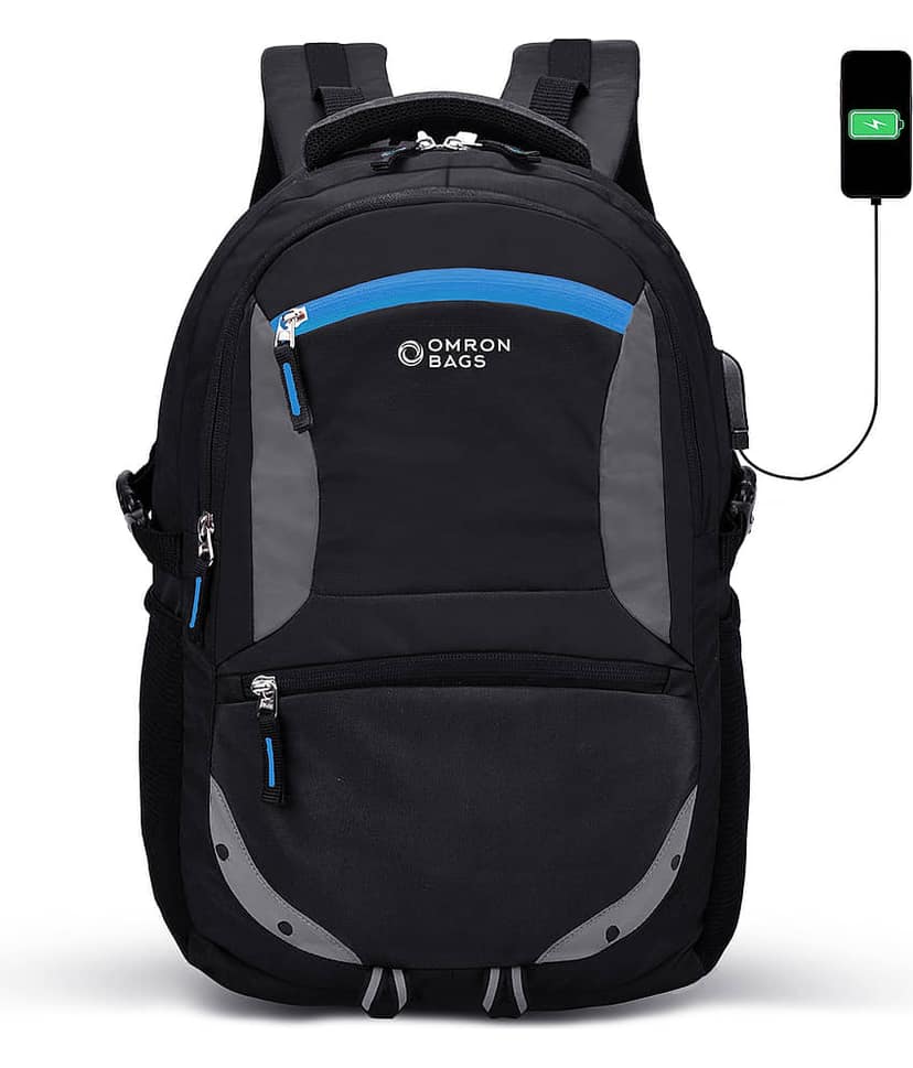 OMRON BAGS 35 Ltrs Polyester Backpack With Raincover *For Men & Women ( Black )