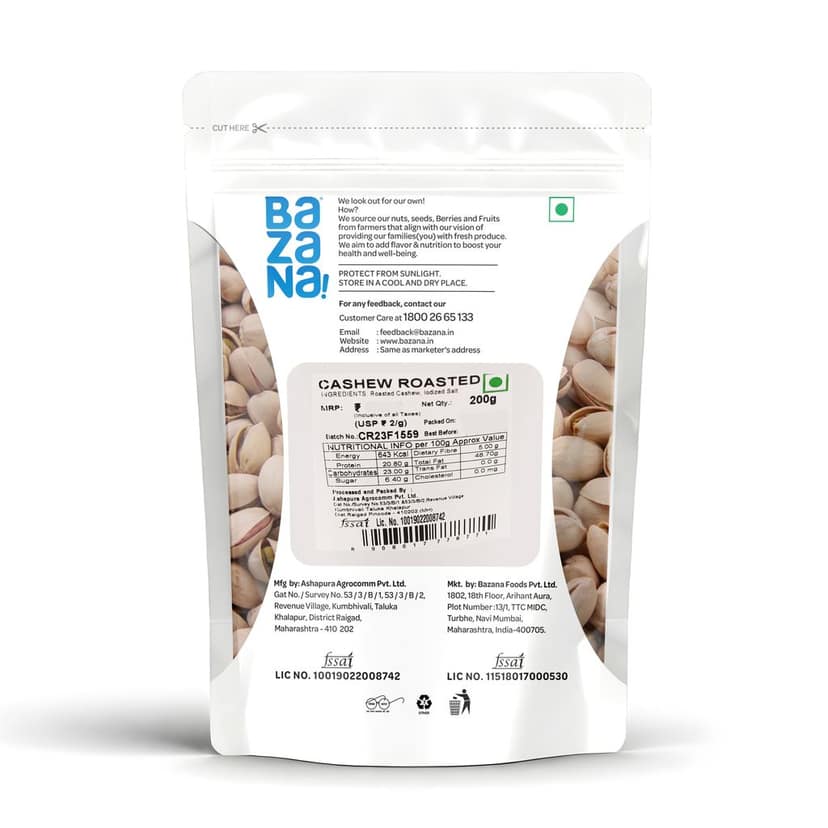 Bazana Cashew Roasted 500 Gms view 2
