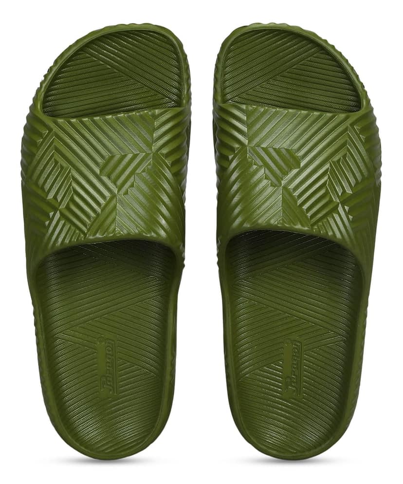 Paragon EVK10924G Men's Waterproof Olive Sliders with Comfortable Anti-Skid Sole