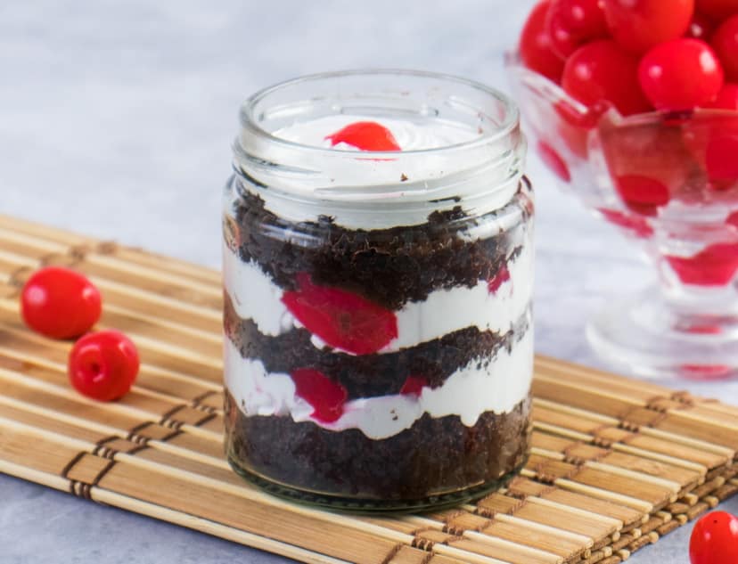 Black forest jar cake