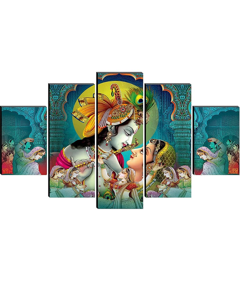 Saf Radha Krishna Ji Religious Wall Hanging Framed Painting