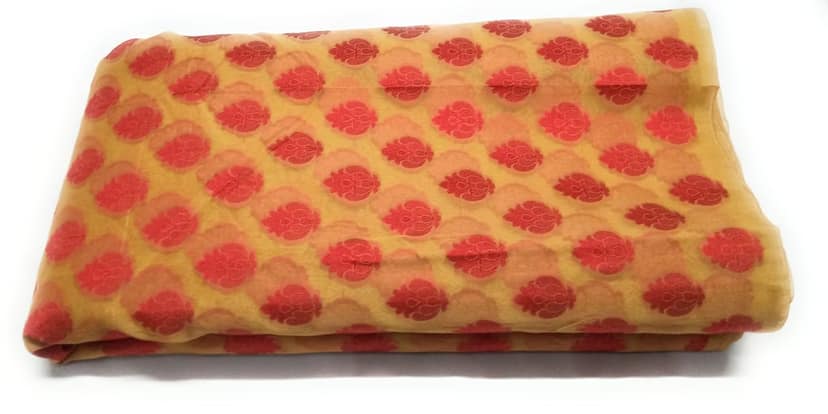 Women Chanderi Blend Cotton Banarasi Fabric for Blouse, Ethnic Wear, Evening Gowns, and Home Decor view 4