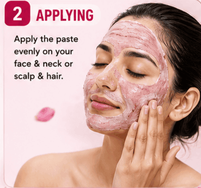 SHUSHRAJ JAIVIK Rose Petals Powder Face Pack | 12+2 Free | 14 Pouches | 1120g view 3