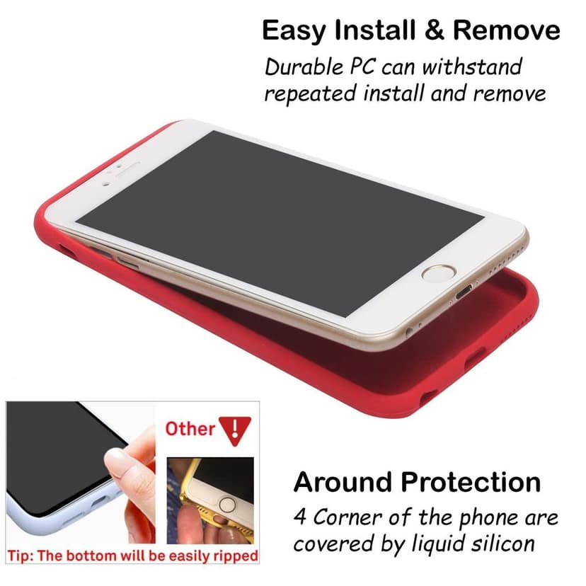 LIRAMARK Liquid Silicone Soft Back Cover Case for Apple iPhone 6 / 6S view 6