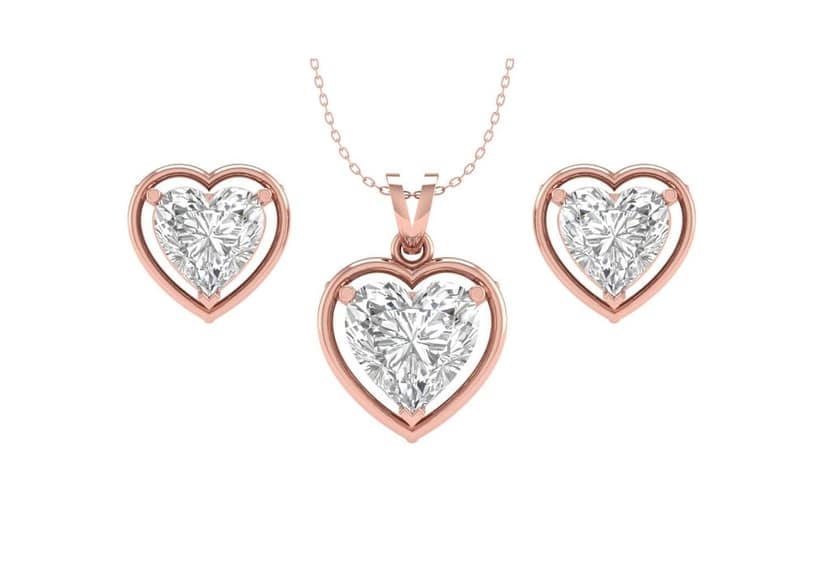 Gold Aureole Heart Jewellery Set view 3
