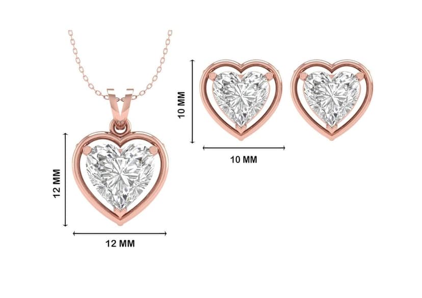Gold Aureole Heart Jewellery Set view 9