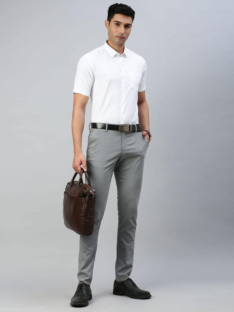 Mens Half Sleeves Cotton White Shirt Wewin New view 6
