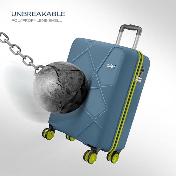 Neo 8 Wheels 55Cm Cabin Trolley Bag Hard Case Polypropylene, 360 Degree Wheeling Carry on Luggage for Men & Women, Travel Bag, Suitcase for Travel, Trolley Bags for Travel, Ink Blue view 2