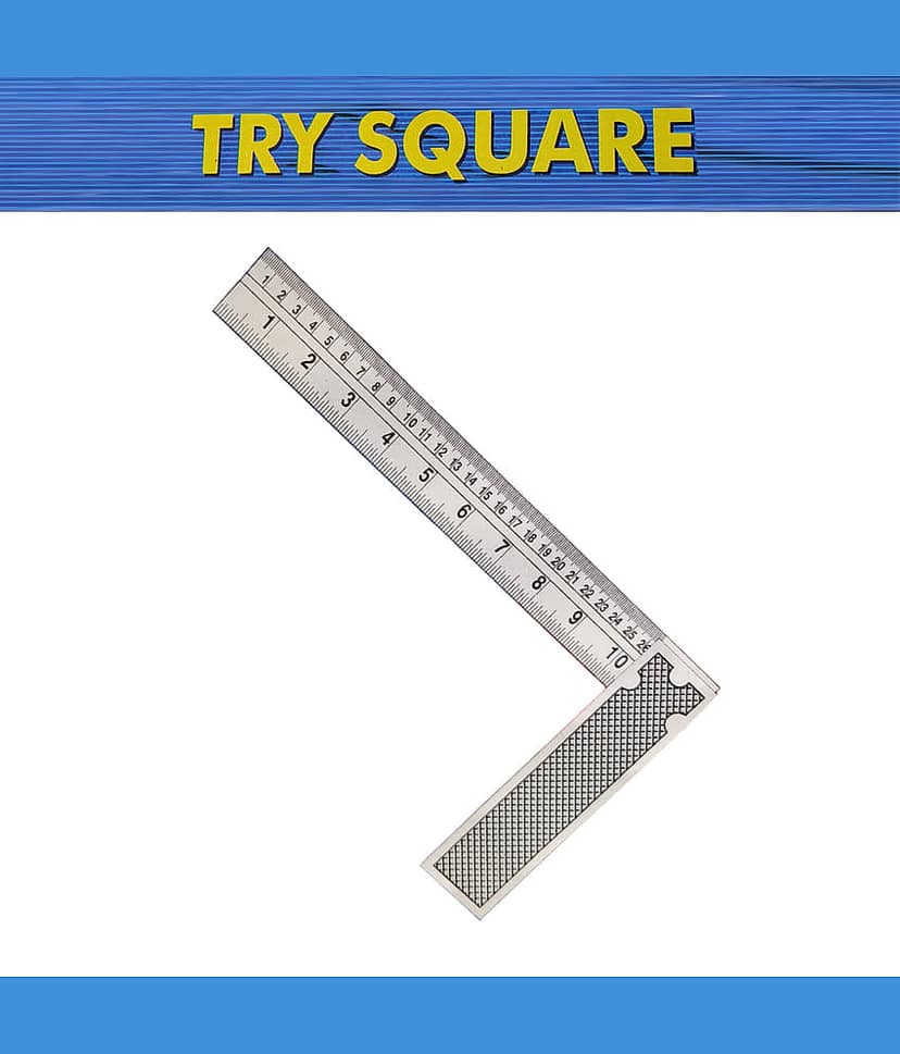 LXMI Try Square Carbon Steel Angle Cut Trysquare (10 Inch 250mm) Manual Carpenter Squares