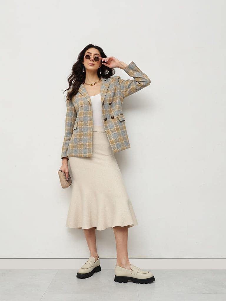 Vintage Plaid Blazer view 6
