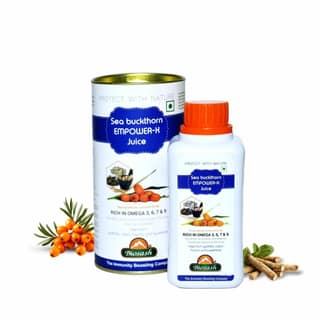 Biosash Sea Buckthorn Berry Empower-X Juice 250ml | Rich in Omega 3 6 7 9 Fatty Acids for Energy Vitality & Strength | Pure Herbal Blend with Kaunch Beej Ashwagandha Safed Musli Gokhru & Sea Buckthorn