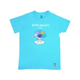 KUCHU Unisex Kids’ T-Shirt – Astro Naughty Cartoon Digital Print | Soft Cotton-Modal Blend | Breathable, Comfortable & Stylish Wear for Boys & Girls