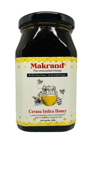 Makrand Organic Honey Cerana Indica – 100% Pure, Raw, Healthy Bee Colonies for Maximum Flavor & Health Benefits 500gm