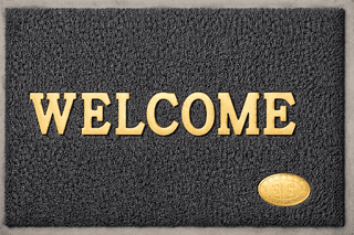 3G Rubberized Welcome Floor Door Mat Black and Gold