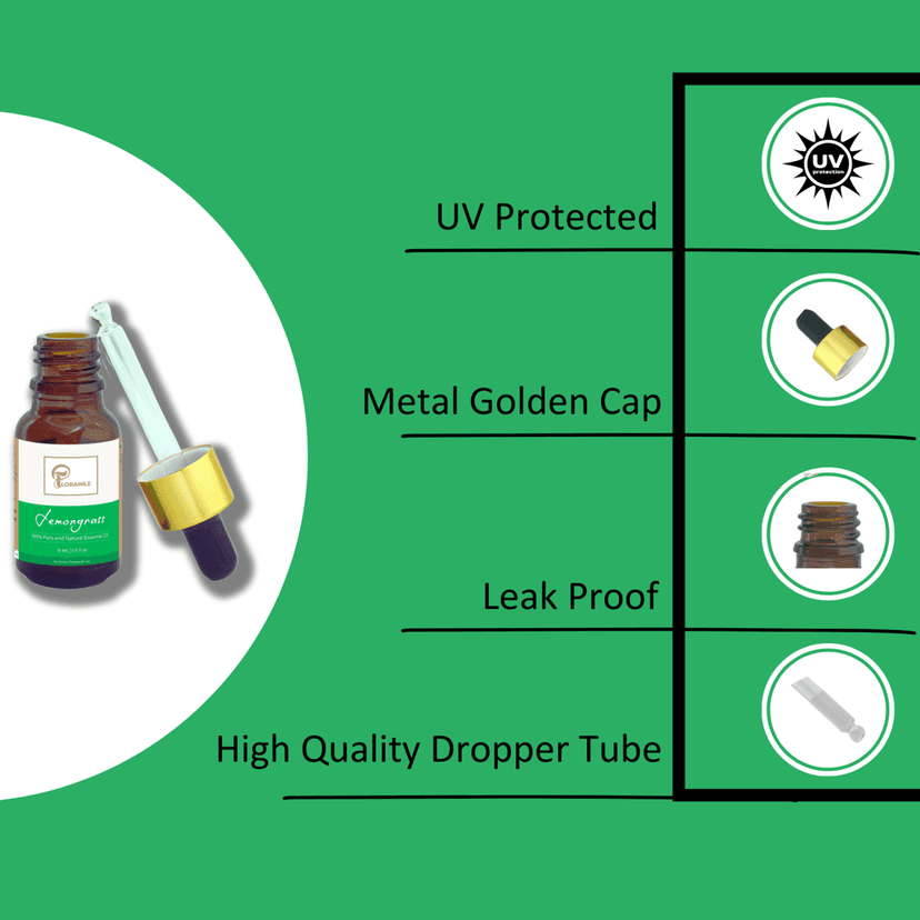 Floranile Premium Lemongrass Essential Oil 15ml, 100% Pure, Natural Fragrance, Therapeutic Grade Aromatherapy, Delicate Scent for Relaxation,Pure & Natural view 3