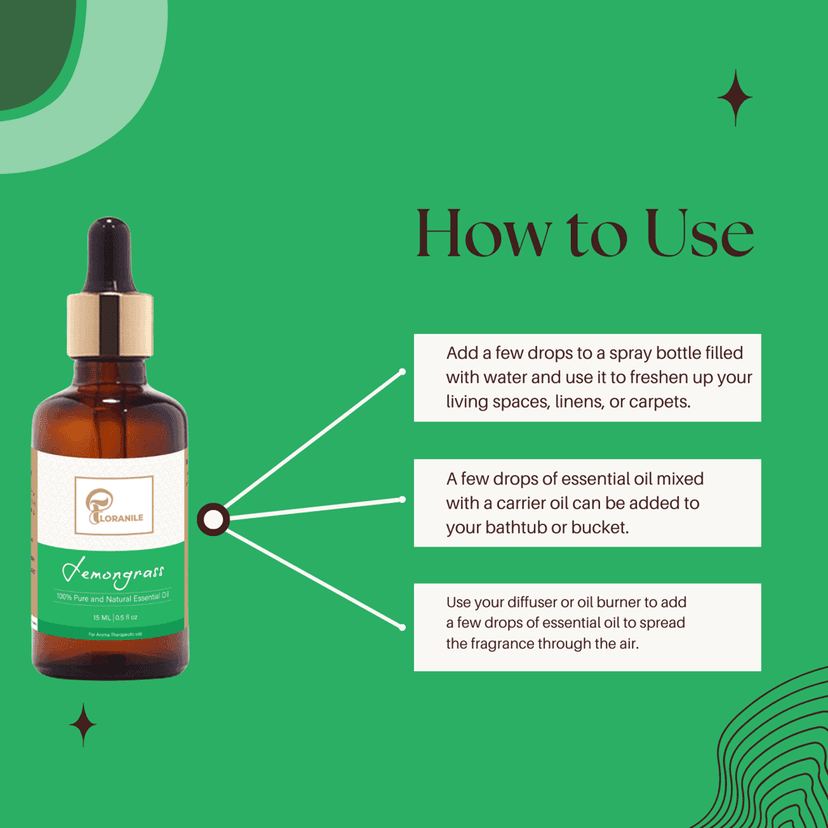 Floranile Premium Lemongrass Essential Oil 15ml, 100% Pure, Natural Fragrance, Therapeutic Grade Aromatherapy, Delicate Scent for Relaxation,Pure & Natural view 4