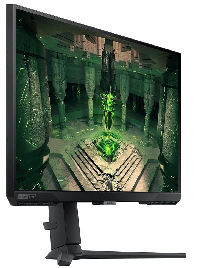 Samsung 27" (68.4cm) Odyssey G4 IPS Gaming Monitor|FHD 1920 x 1080|240Hz|1ms|400nits|SRGB 99%|Ports-HDMIx2,DP,Headphone|DP Cable|Height-Tilt-Pivot Adjustable Stand|Nvidia G-Sync|LS27BG400EWXXL|Black