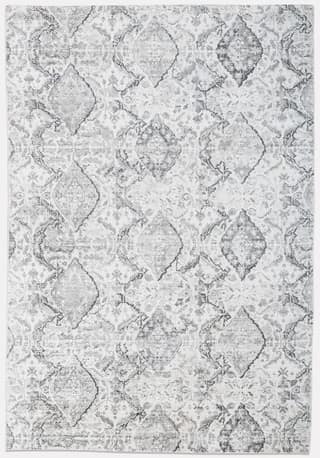 Neu Looms Iris Area Rug Elegant Grey and Sky-Blue Flower Design