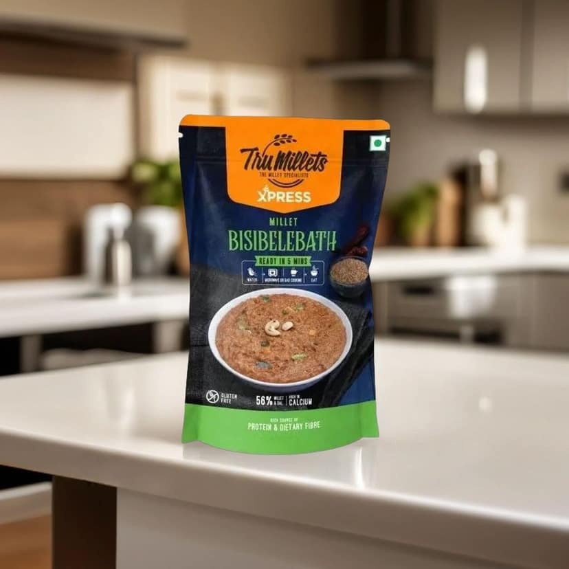 Trumillets Instant Kodo Millet Bisibele Bath Powder Mix with Rice | Traditional Masalas Mix | Ready to Cook | Tasty Ready to Eat Bisibelabath | No Artificial Colors (Each 180 Gm Pack of 2) view 4