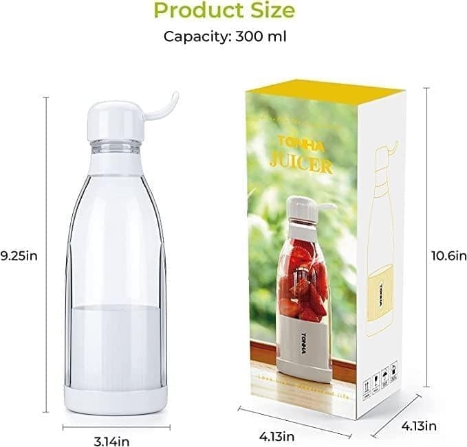 Portable Blender Juicer for Smoothie, Juice, Vegetable, Shakes with 4 Blades, Wireless Charging Mini Blender 400ml view 2