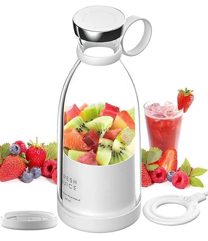 Portable Blender Juicer for Smoothie, Juice, Vegetable, Shakes with 4 Blades, Wireless Charging Mini Blender 400ml view 3