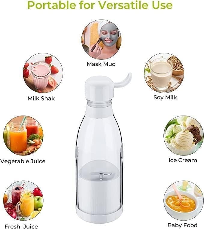 Portable Blender Juicer for Smoothie, Juice, Vegetable, Shakes with 4 Blades, Wireless Charging Mini Blender 400ml view 7