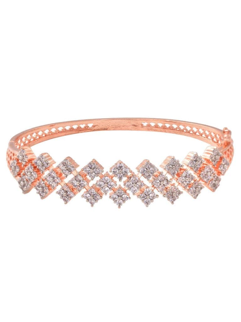 Rose Gold Plated AD Studded Statement Bangle Bracelet view 4