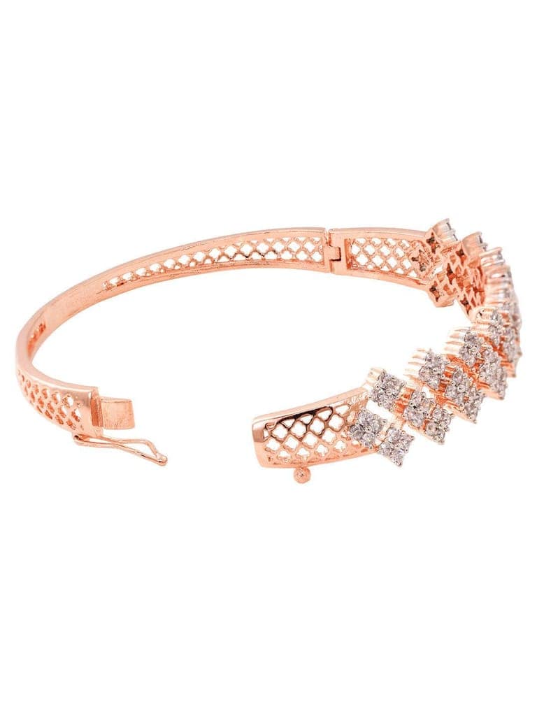 Rose Gold Plated AD Studded Statement Bangle Bracelet view 5
